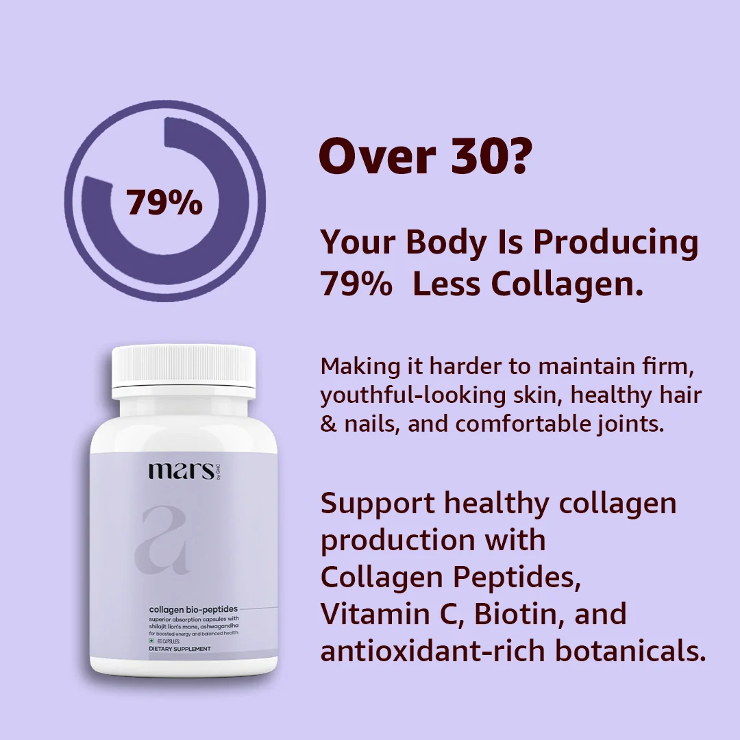 Mars Collagen Bio-Peptide Capsules with Collagen Peptides, Biotin & Vitamin C | Skin, Hair, Nails & Joint Support | 60 Capsules - Image 5