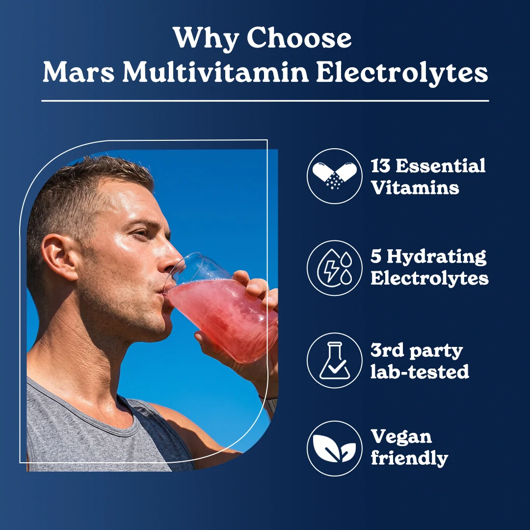 Mars Multivitamin Electrolytes Powder with Vitamins, Minerals, Adaptogens, Probiotics & Electrolytes | Mixed Berry Flavour - Daily Hydration, Energy, Recovery & Whole Body Wellness | 30 Servings - Image 12