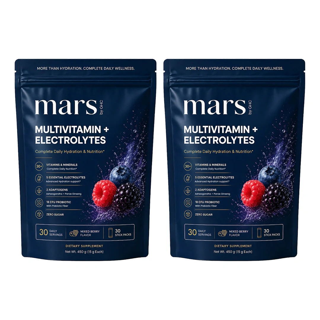 Mars Multivitamin Electrolytes Powder with Vitamins, Minerals, Adaptogens, Probiotics & Electrolytes | Mixed Berry Flavour - Daily Hydration, Energy, Recovery & Whole Body Wellness | 30 Servings - Image 2
