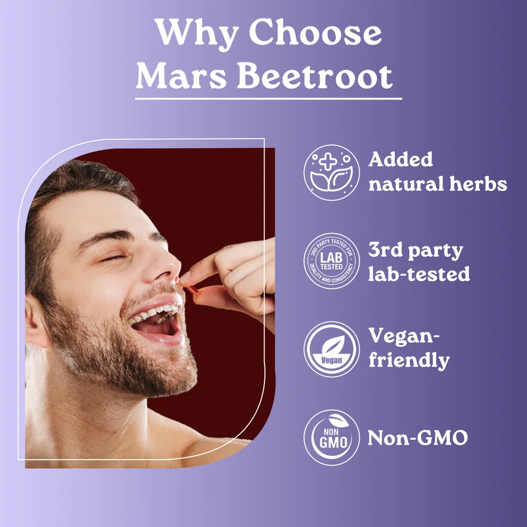 Mars Beetroot Capsules with L-Arginine, Pomegranate & Antioxidants – Nitric Oxide, Blood Flow & Performance Support (60N) - Image 12