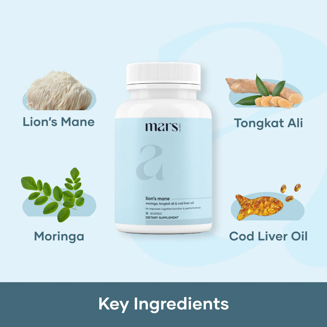 Mars Power Boost Combo: Pure Himalayan Shilajit Resin, Natural Ashwagandha Caps & Natural Lion’s Mane Caps - Image 3