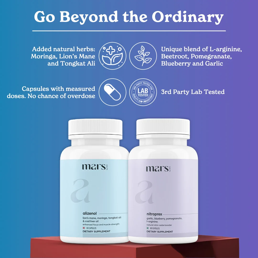 Mars SizeOMax Combo: Dual Action NitroPrex & Tongkat Ali Stack- Blood Flow, Size & Performance - Image 4